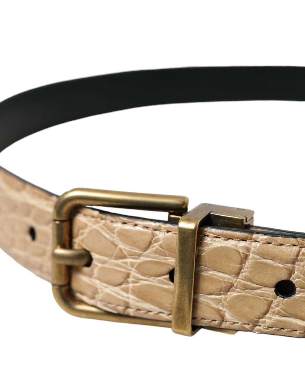 Ceinture élégante en cuir beige Dolce &amp; Gabbana