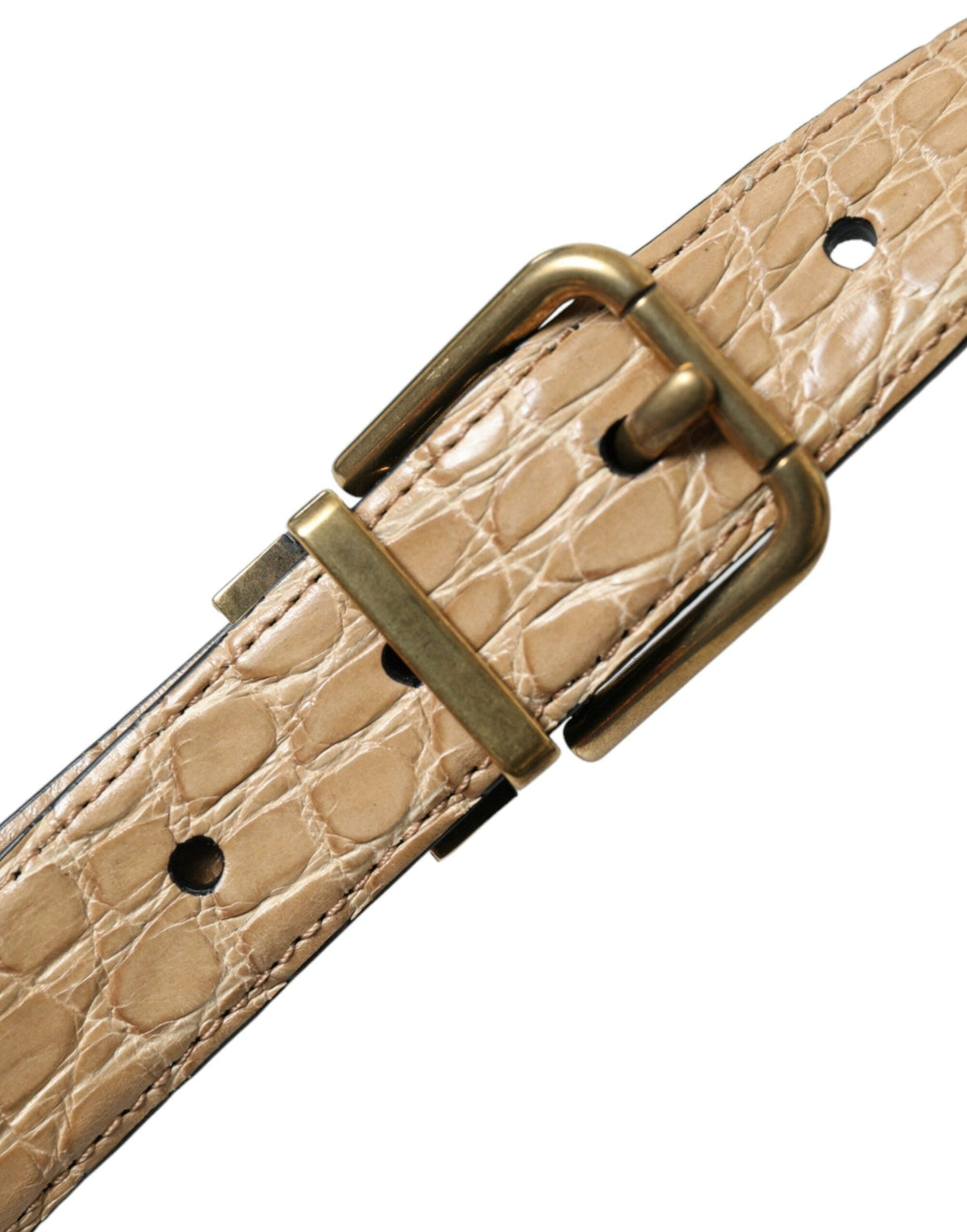 Ceinture élégante en cuir beige Dolce &amp; Gabbana