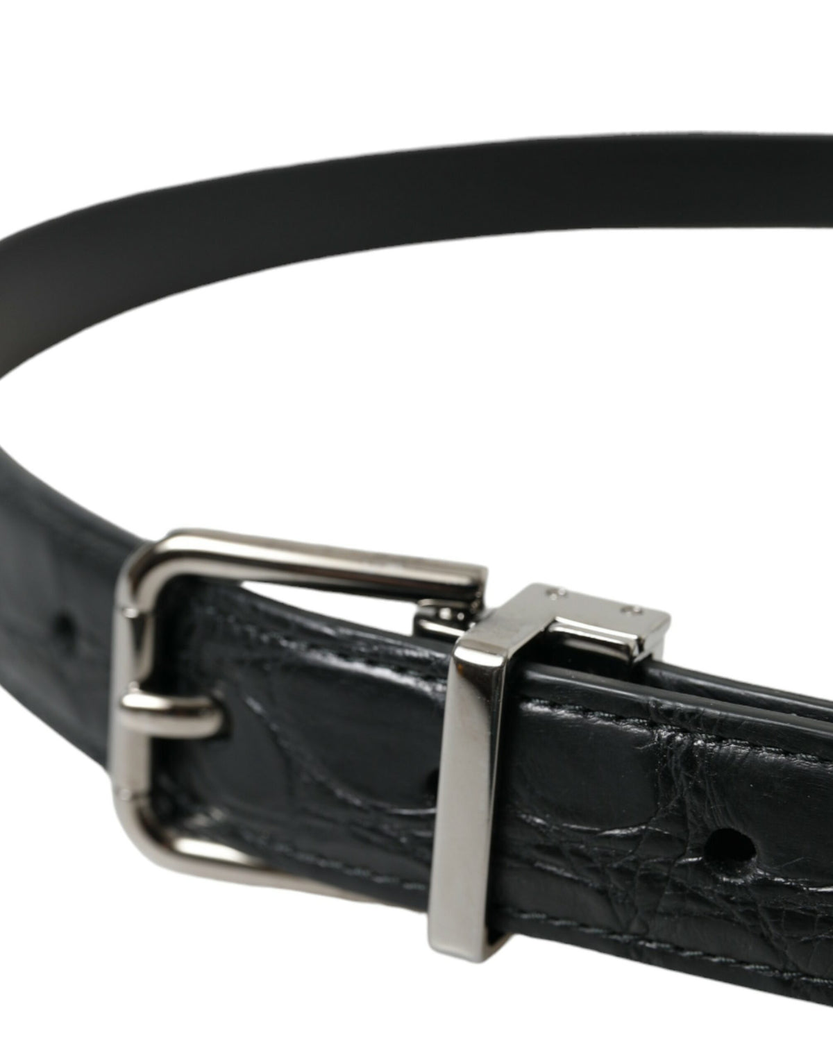 Ceinture élégante en cuir Dolce &amp; Gabbana avec boucle en métal