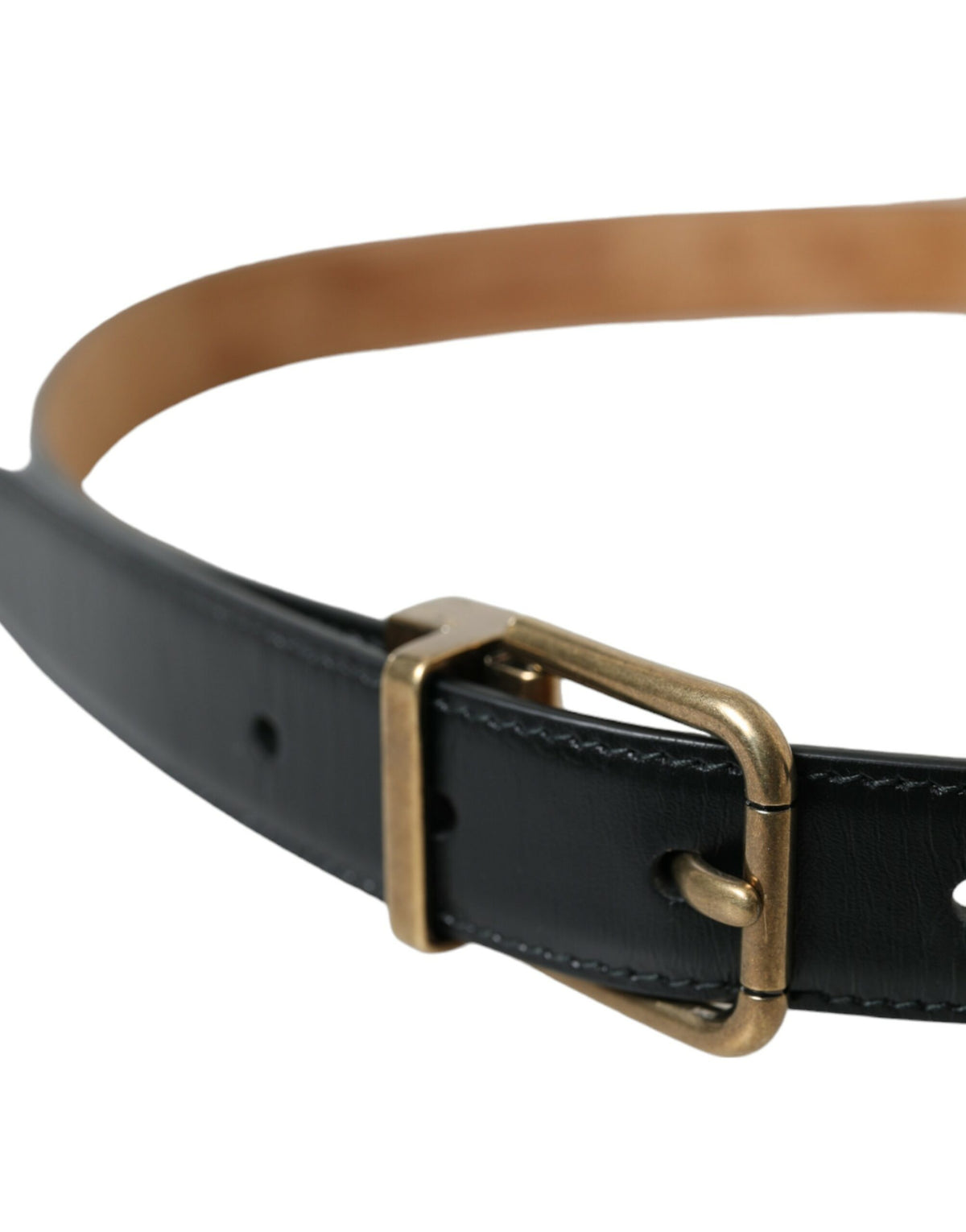 Ceinture élégante en cuir de veau noir Dolce &amp; Gabbana