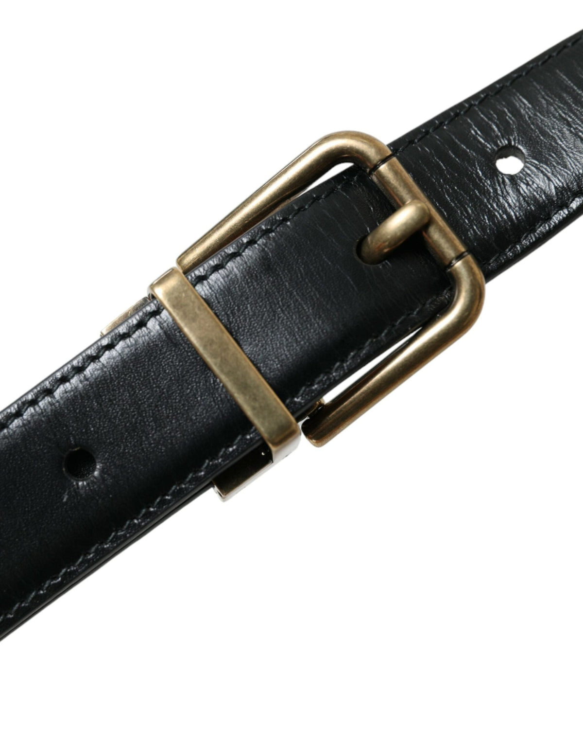 Ceinture élégante en cuir de veau noir Dolce &amp; Gabbana