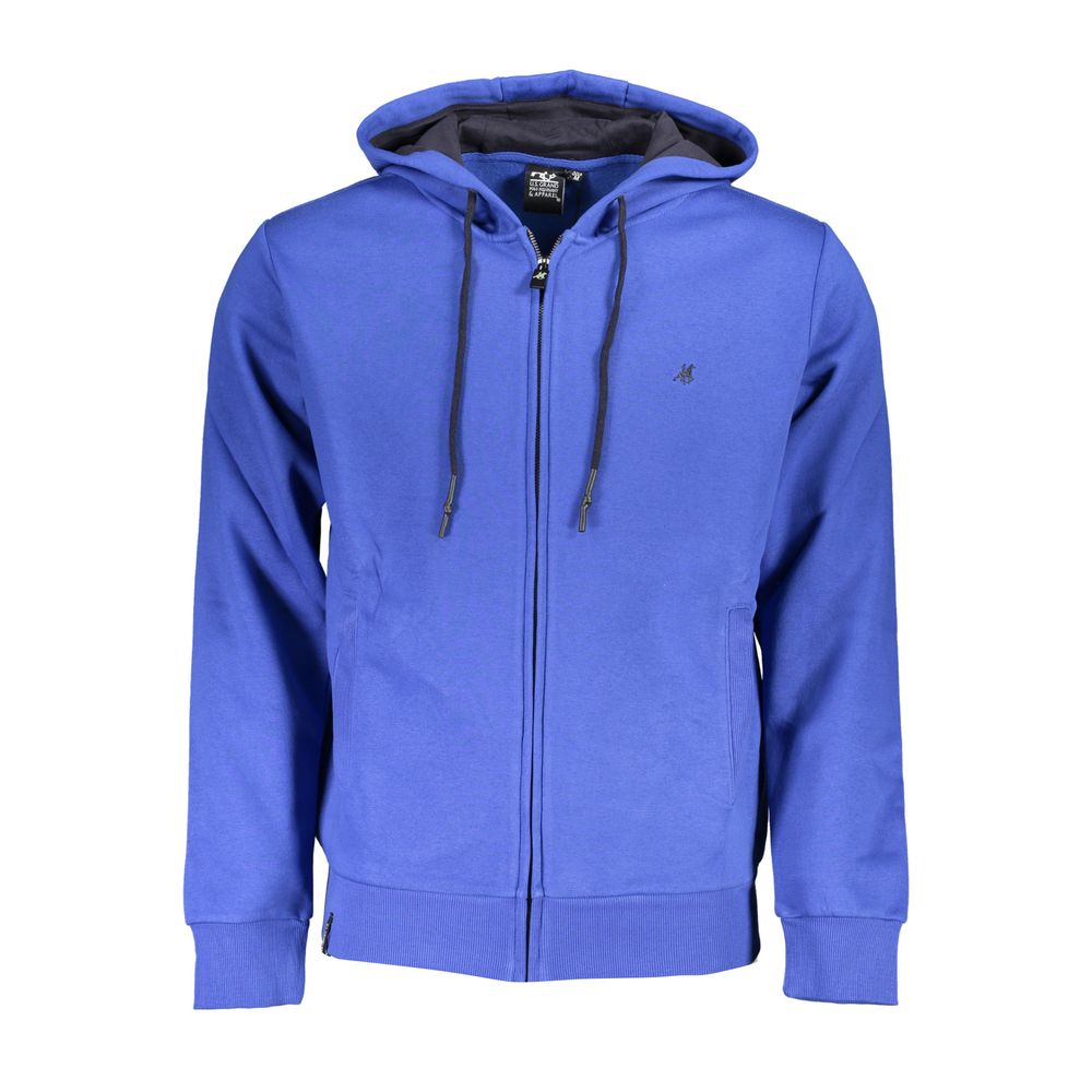 Sudadera elegante con capucha y cremallera US Grand Polo en azul