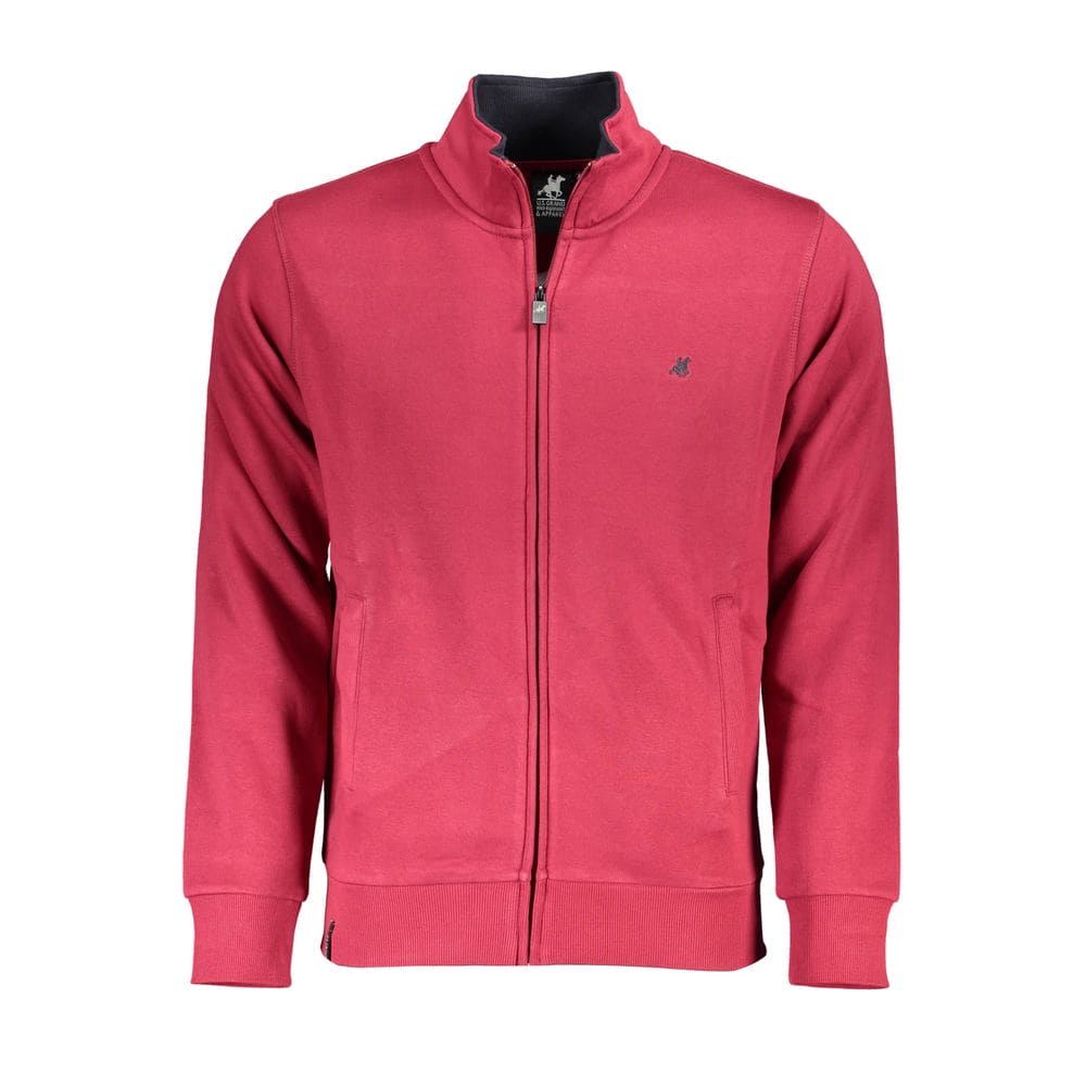 Sudadera con cremallera y mangas largas en color rosa chic de US Grand Polo