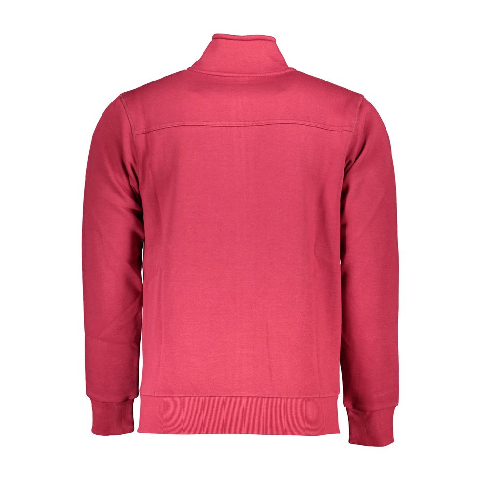 Sudadera con cremallera y mangas largas en color rosa chic de US Grand Polo