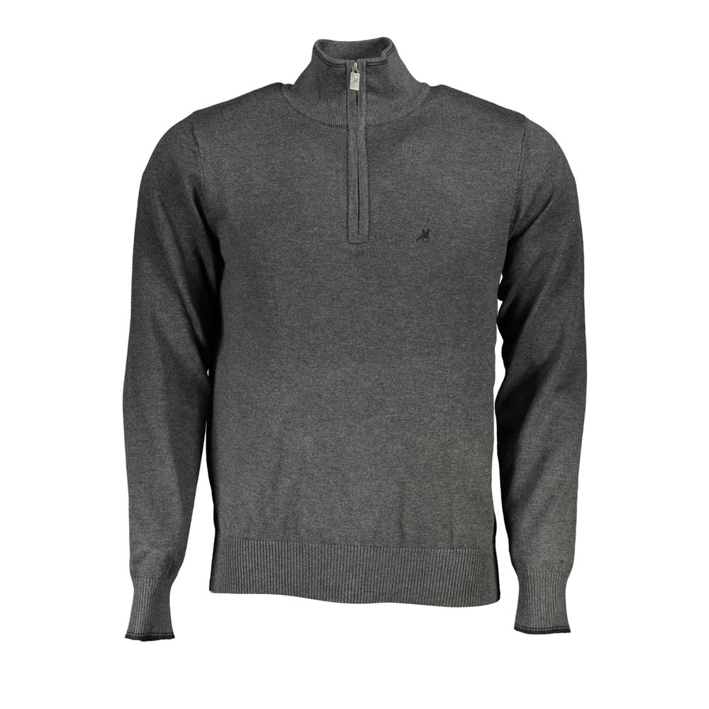 U.S. Grand Polo Elegant Half-Zip Sweater with Contrast Detailing