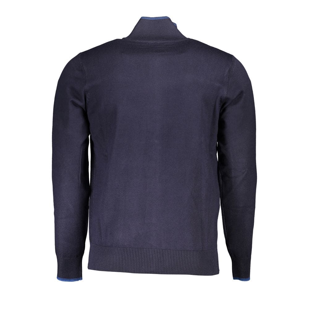 Cardigan zippé classique bleu US Grand Polo avec détails contrastés