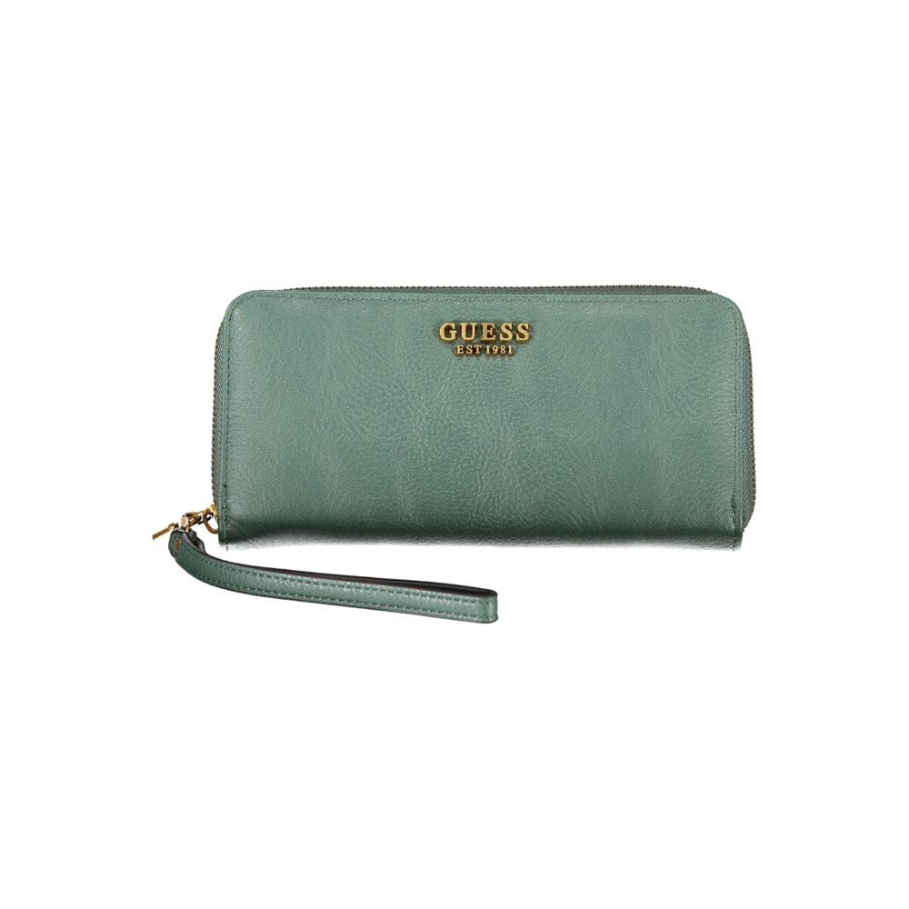 Cartera chic verde de polietileno con múltiples compartimentos de Guess Jeans