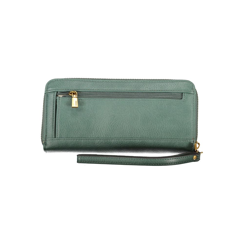 Cartera chic verde de polietileno con múltiples compartimentos de Guess Jeans