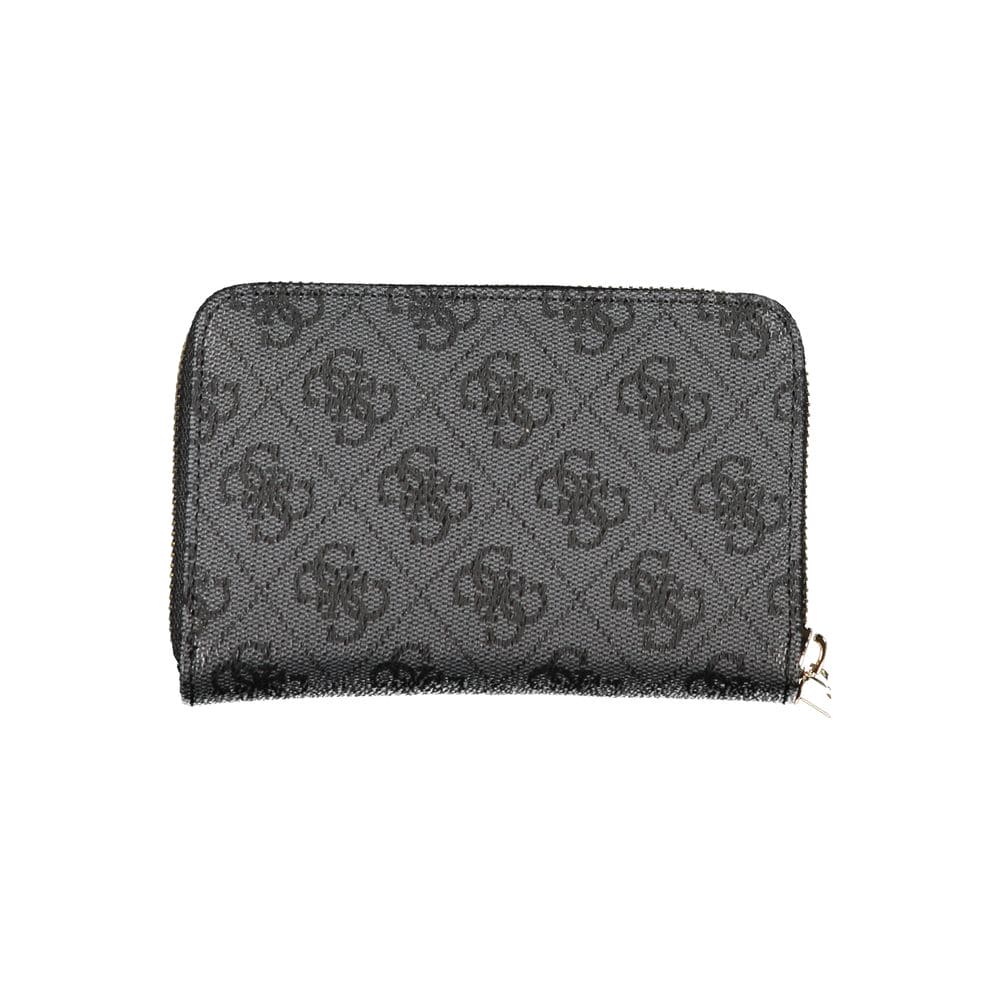 Cartera elegante negra con cremallera y amplio espacio de almacenamiento de Guess Jeans