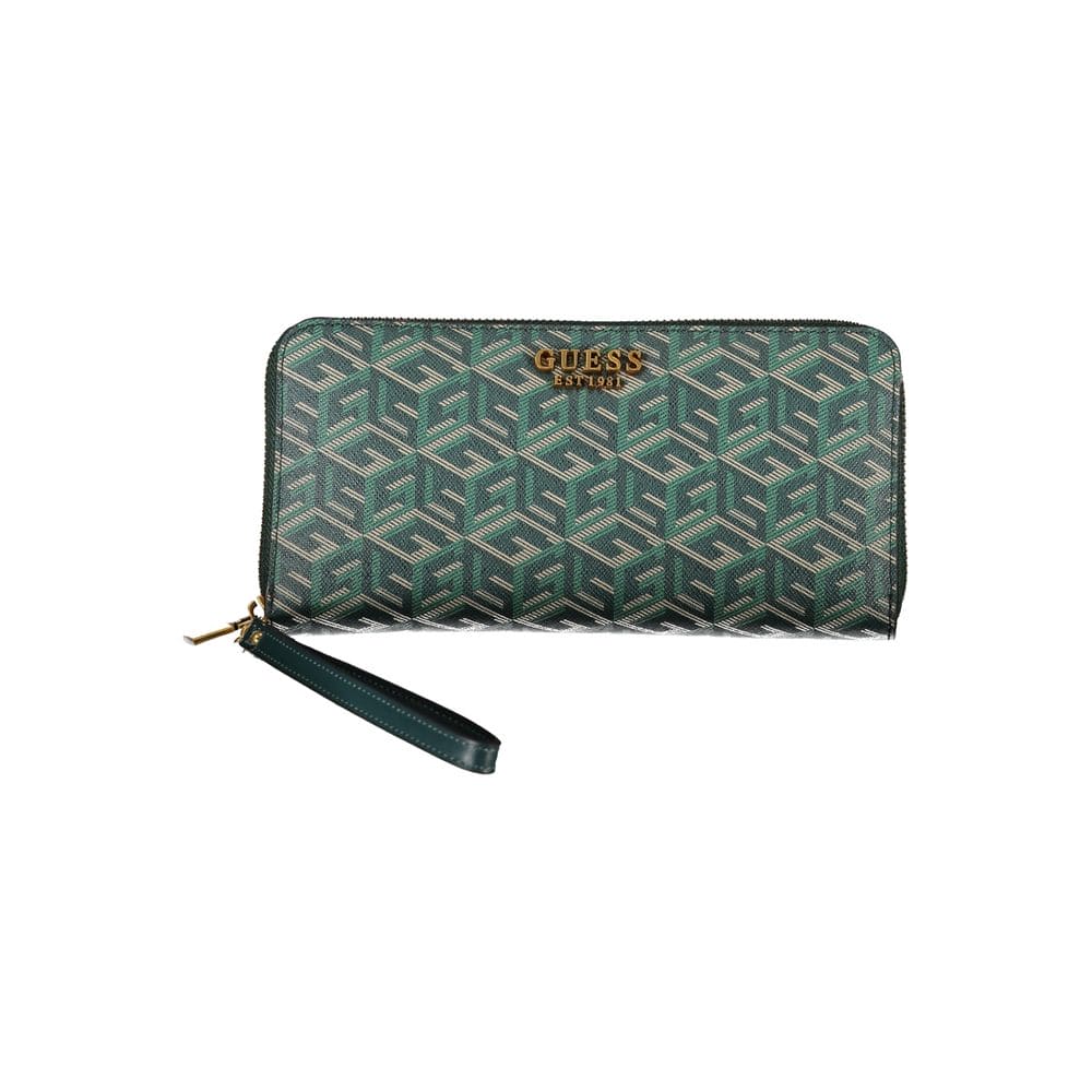 Cartera elegante de diseño verde con detalles en contraste de Guess Jeans