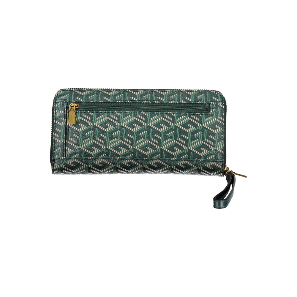 Cartera elegante de diseño verde con detalles en contraste de Guess Jeans