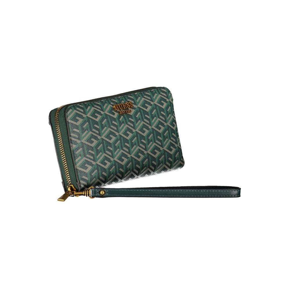 Cartera elegante de diseño verde con detalles en contraste de Guess Jeans