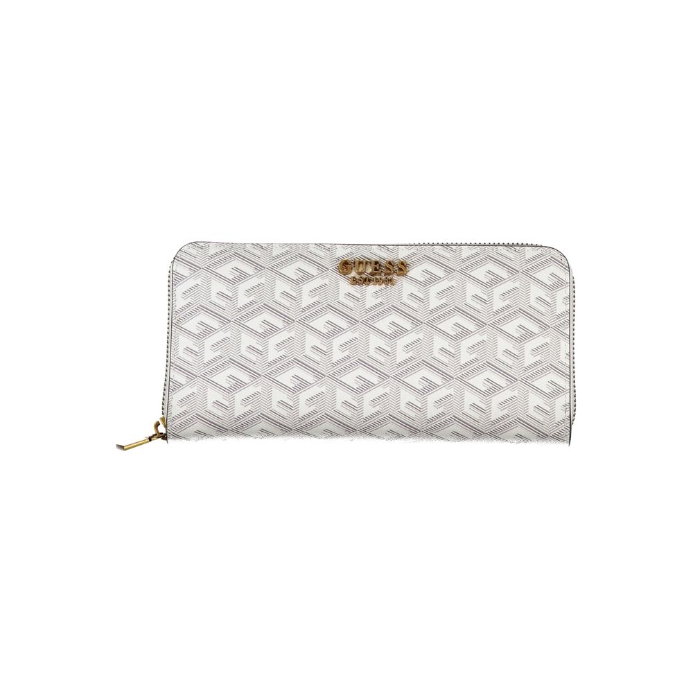 Cartera multicompartimentos Guess Jeans Chic en color blanco