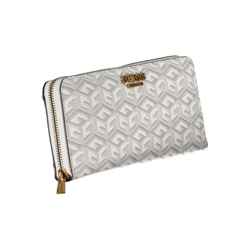 Cartera multicompartimentos Guess Jeans Chic en color blanco