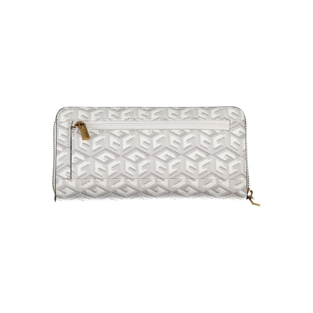 Cartera multicompartimentos Guess Jeans Chic en color blanco