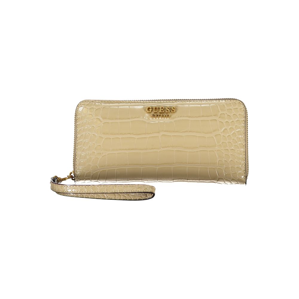 Cartera Chic Beige con Múltiples Compartimentos de Guess Jeans