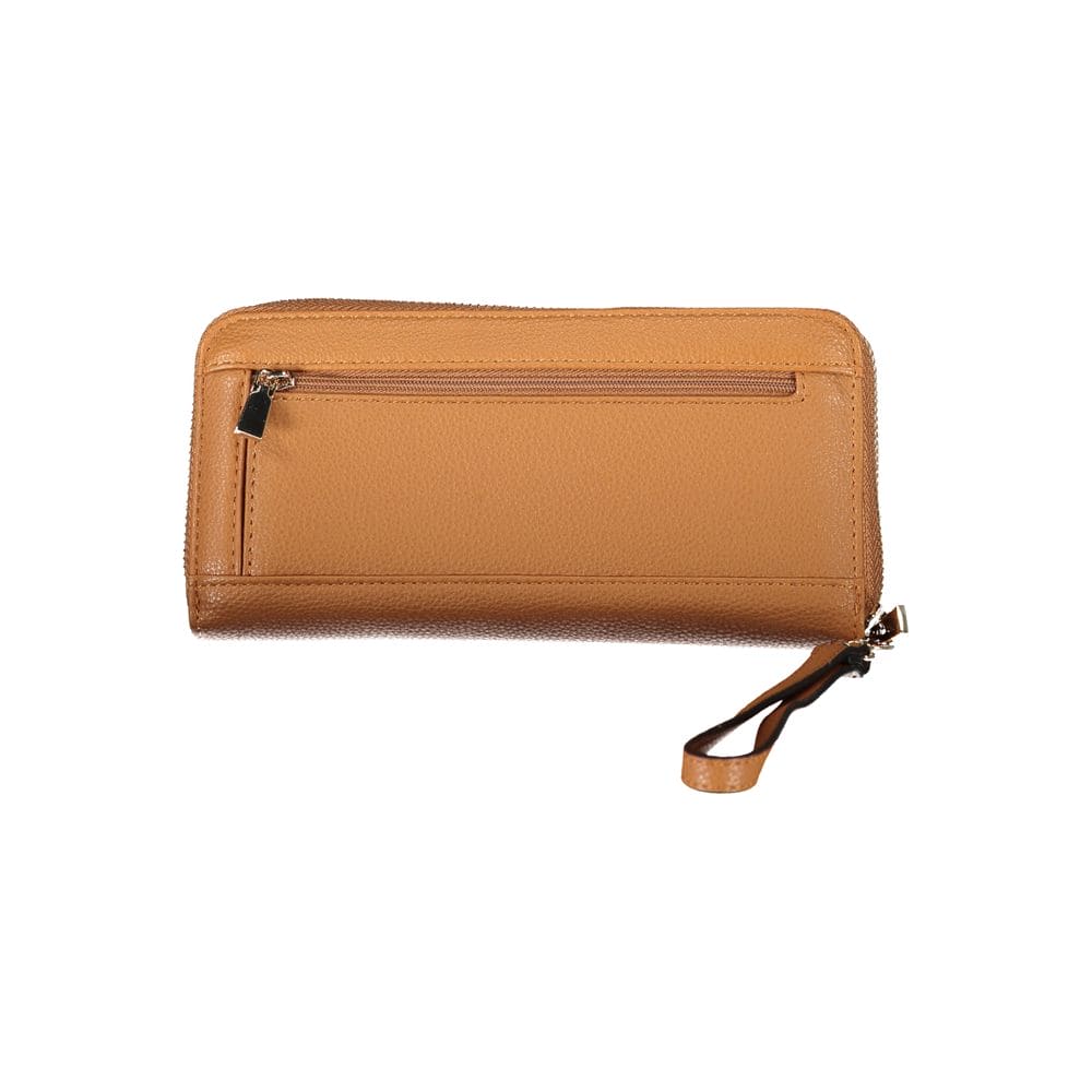 Portefeuille en polyéthylène marron chic avec porte-monnaie Guess Jeans