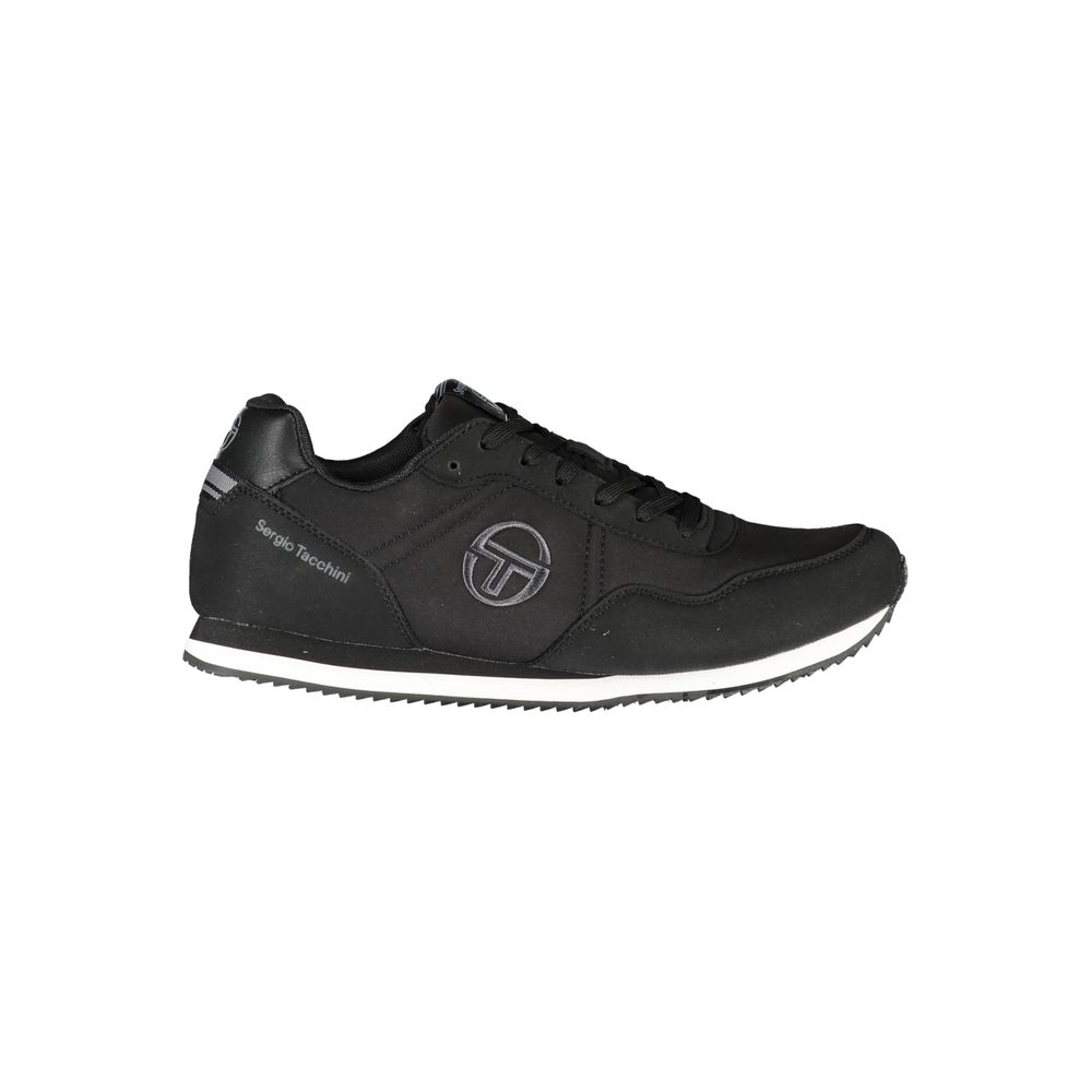 Baskets élégantes brodées noires à lacets Sergio Tacchini