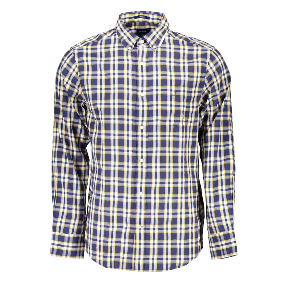 Chemise boutonnée en coton bleu élégant de Gant