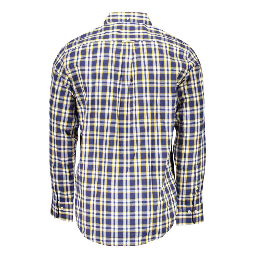 Camisa elegante de algodón azul con botones de Gant