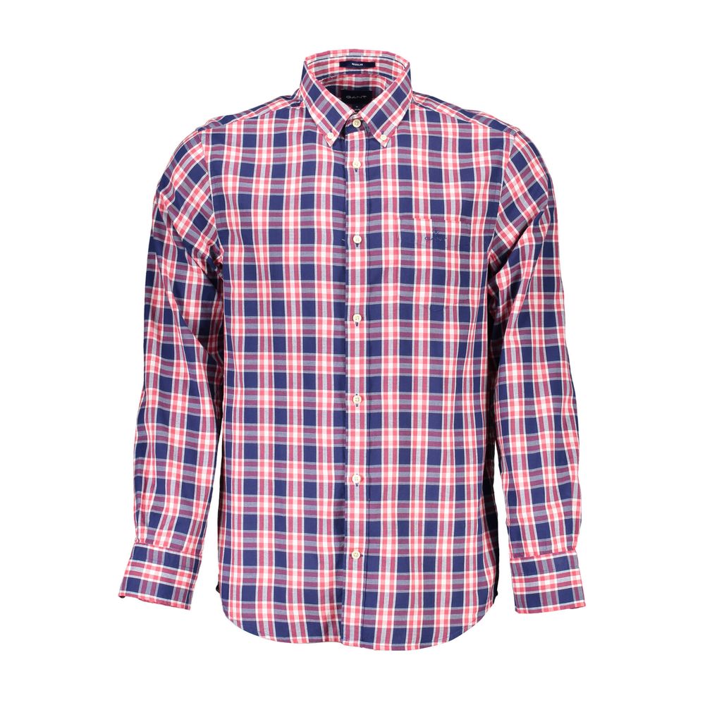 Chemise décontractée en coton bleu Gant avec col boutonné