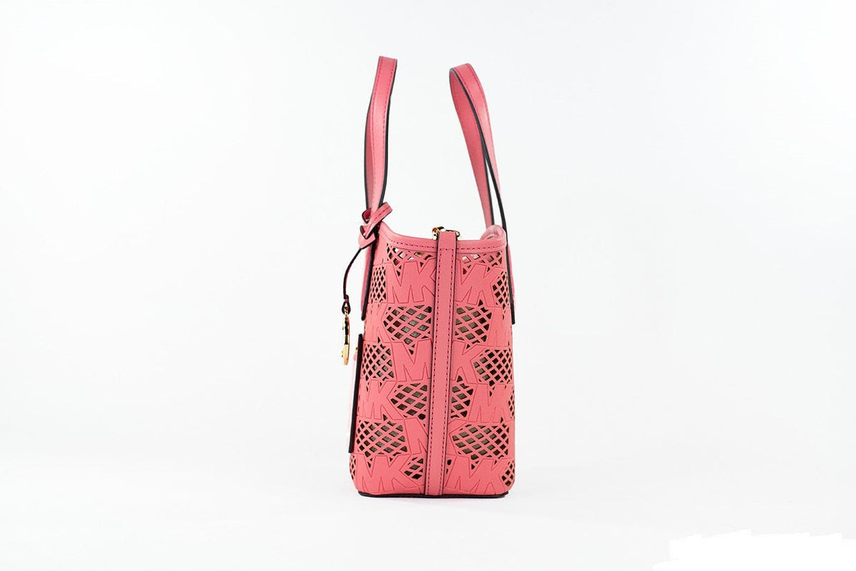 Bolso bandolera pequeño Kimber de piel con cremallera 2 en 1 en color rosa té de Michael Kors