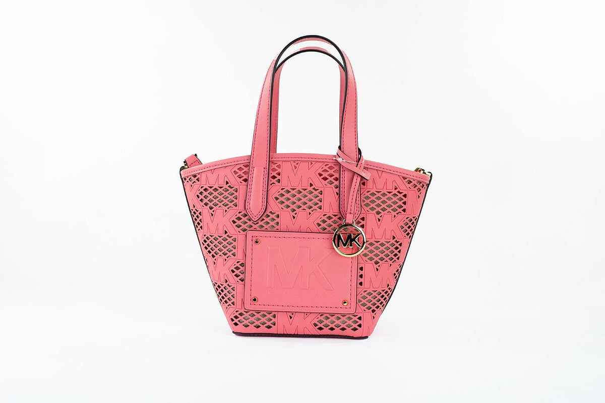 Bolso bandolera pequeño Kimber de piel con cremallera 2 en 1 en color rosa té de Michael Kors