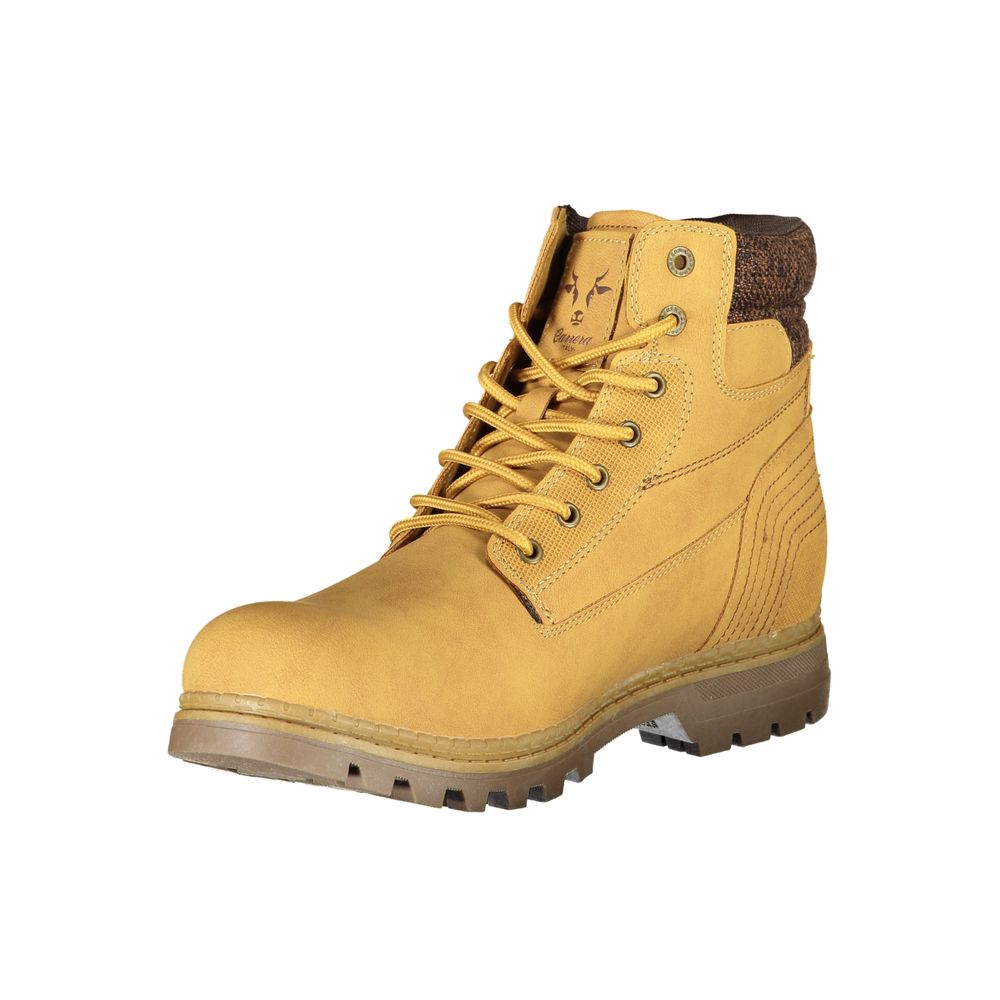 Bottes Carrera Sleek à lacets jaunes avec détails contrastés