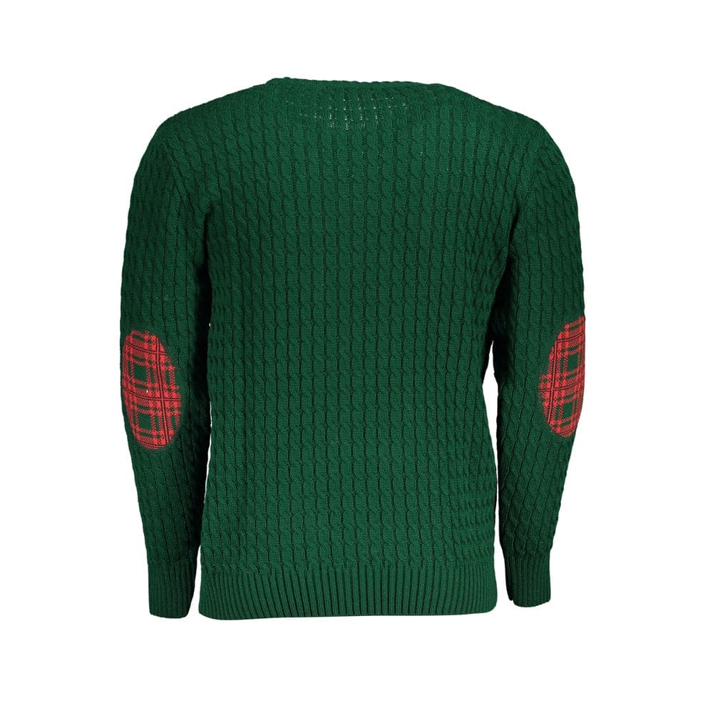 Pull ras du cou en maille torsadée US Grand Polo vert