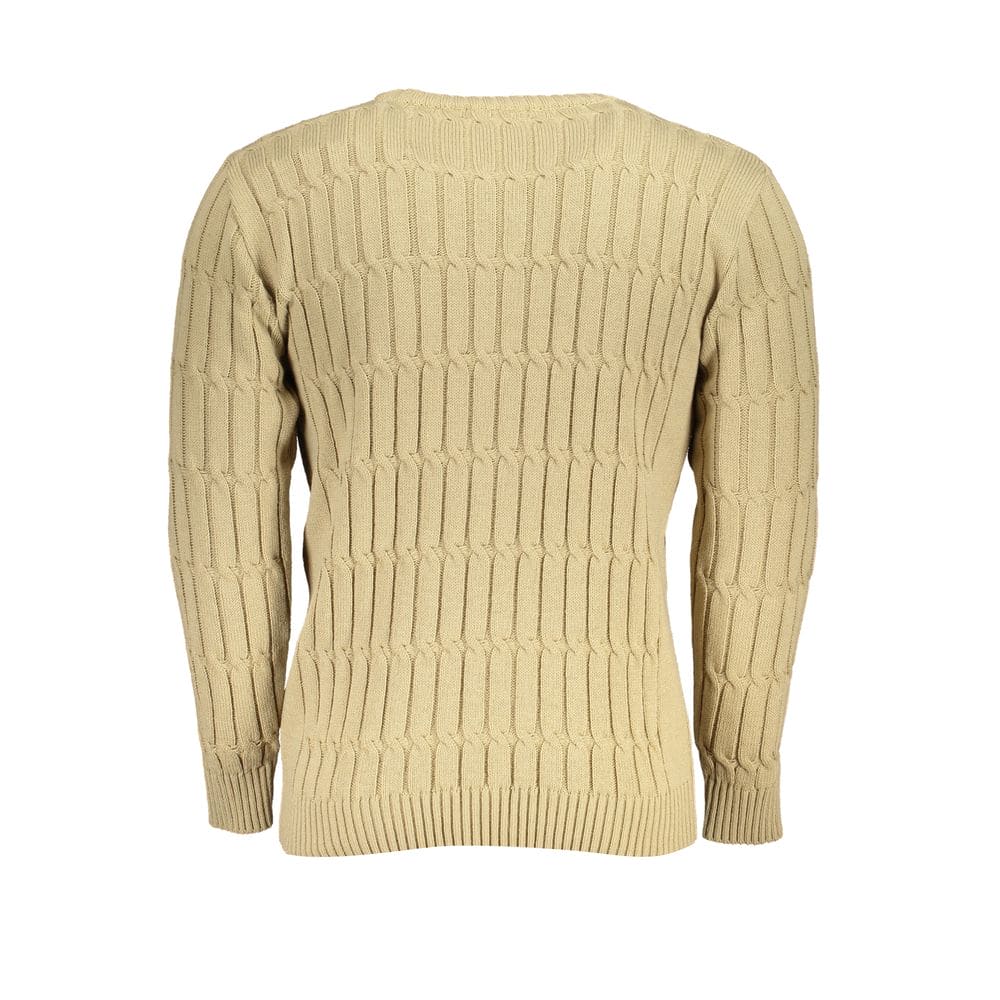 Pull col rond à manches longues beige élégant US Grand Polo