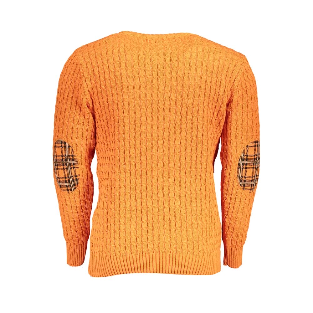 Pull ras du cou torsadé élégant US Grand Polo orange