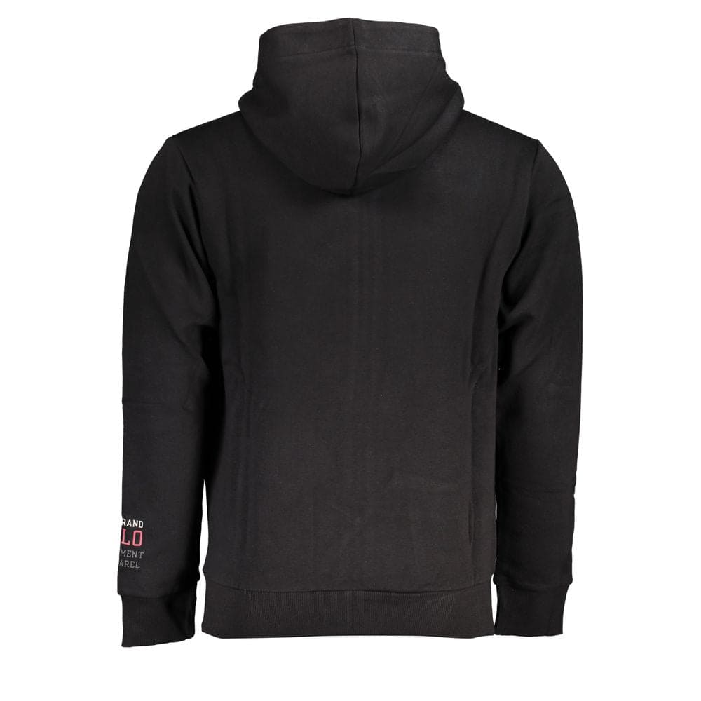 Sudadera con capucha de polar negra elegante US Grand Polo