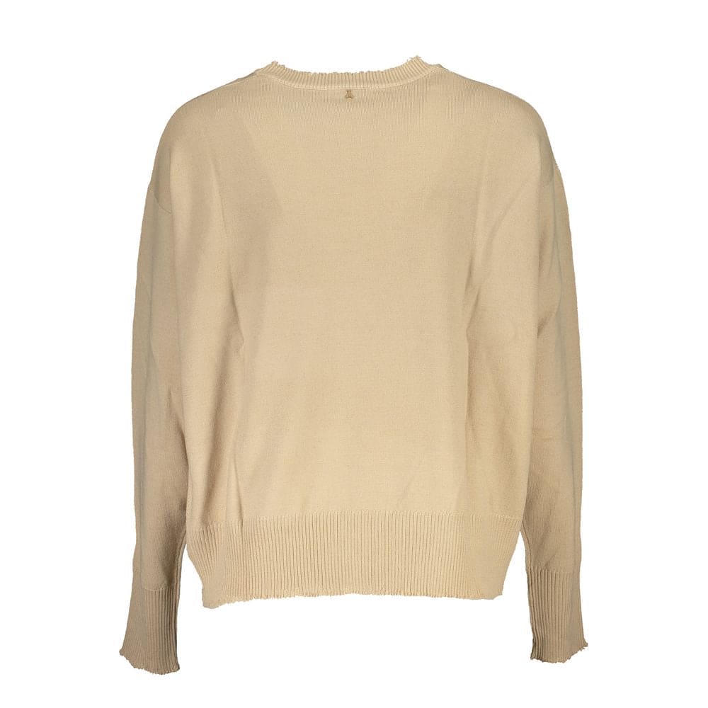 Pull ras du cou beige chic de Patrizia Pepe avec détails contrastés