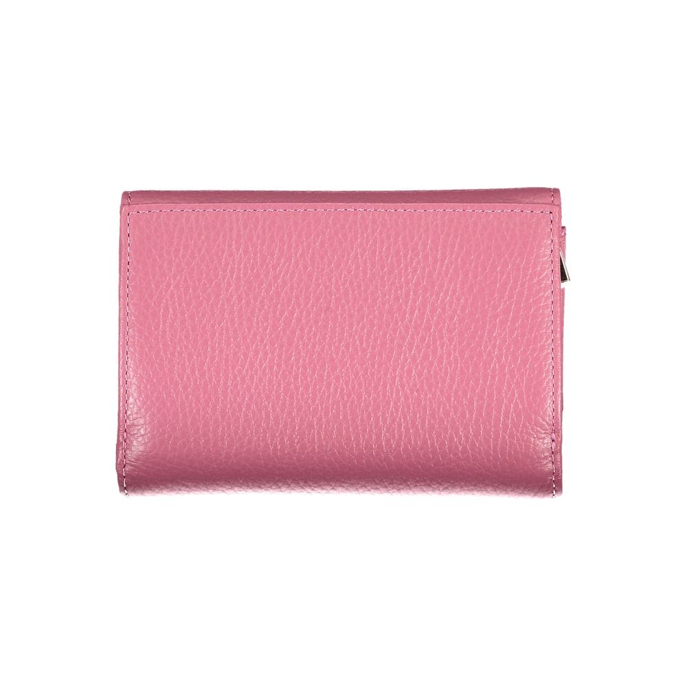 Coccinelle Elegant Pink Leather Wallet with Multiple Compartments