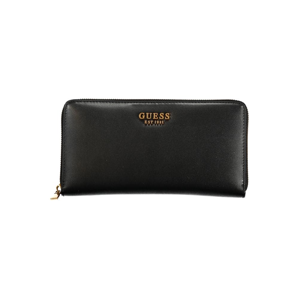 Cartera negra elegante con tres compartimentos de Guess Jeans