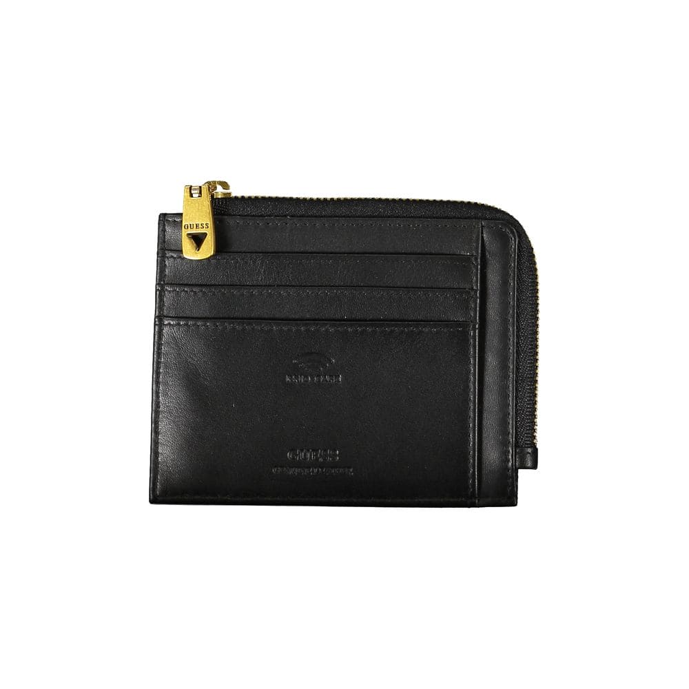 Cartera elegante de cuero negro con bloqueo RFID de Guess Jeans