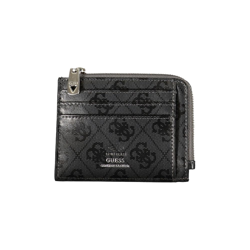 Cartera elegante de cuero negro con detalles en contraste de Guess Jeans