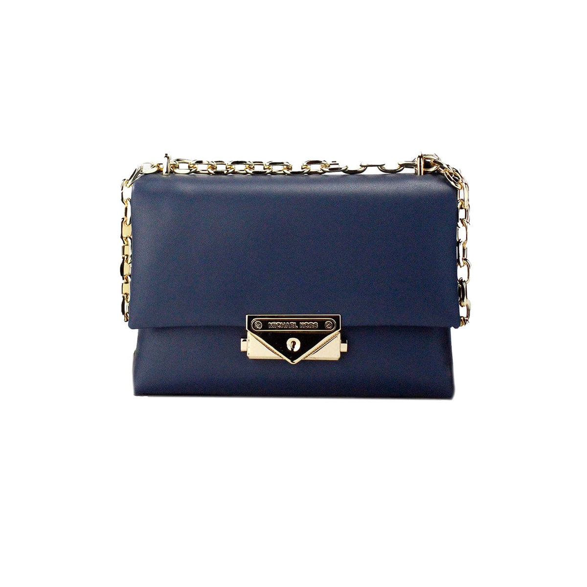 Sac bandoulière convertible à rabat en cuir vegan bleu marine Michael Kors Cece Small