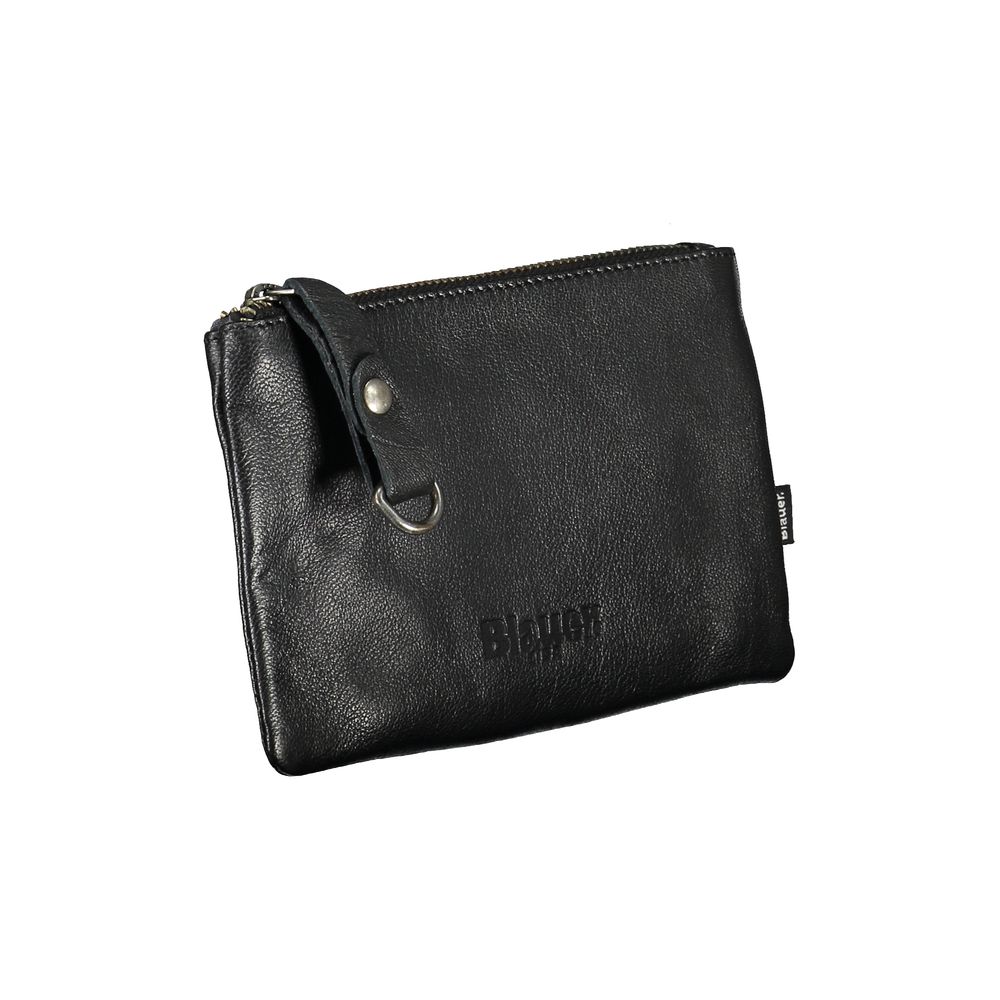 Blauer Sleek Black Leather Document Holder with Card Slot