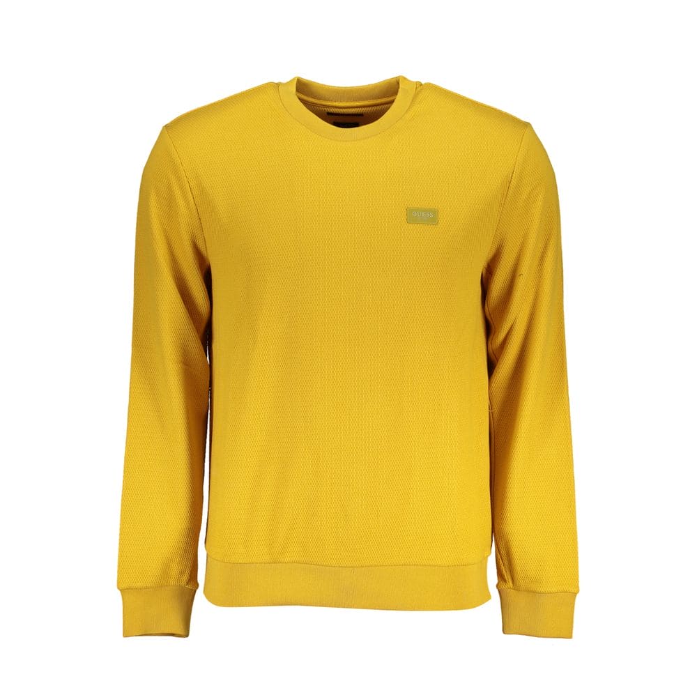 Pull ras du cou slim jaune élégant Guess Jeans