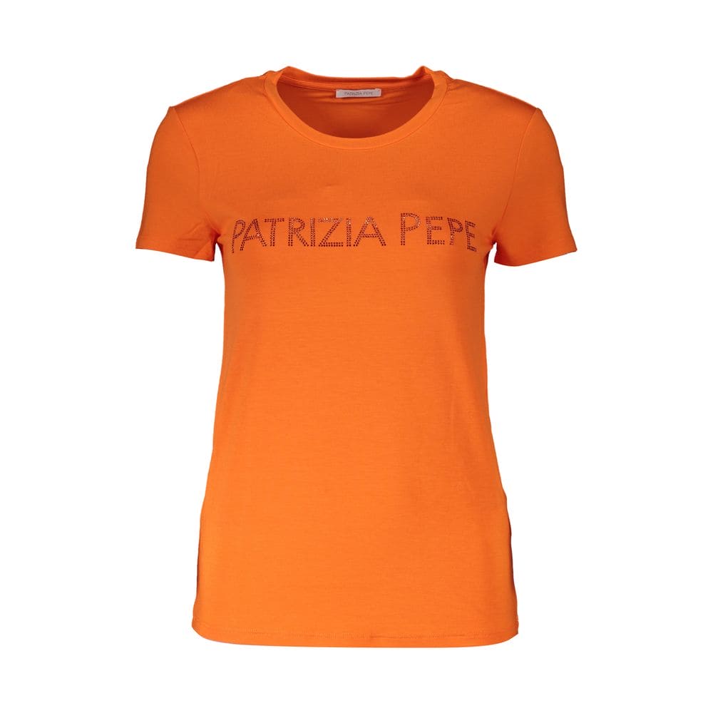 T-shirt élégant à strass orange de Patrizia Pepe