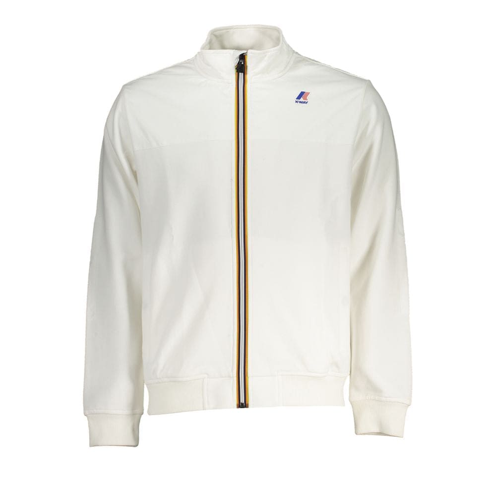 Sudadera elegante blanca de manga larga con cremallera de K-WAY