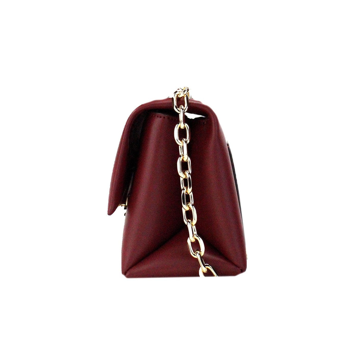 Bolso bandolera convertible con solapa de piel vegana en color cereza oscuro Cece de Michael Kors