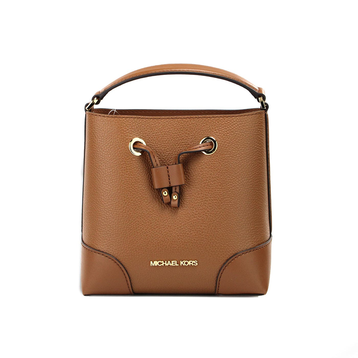 Bolso bandolera tipo cubo de piel granulada Mercer Small Luggage de Michael Kors