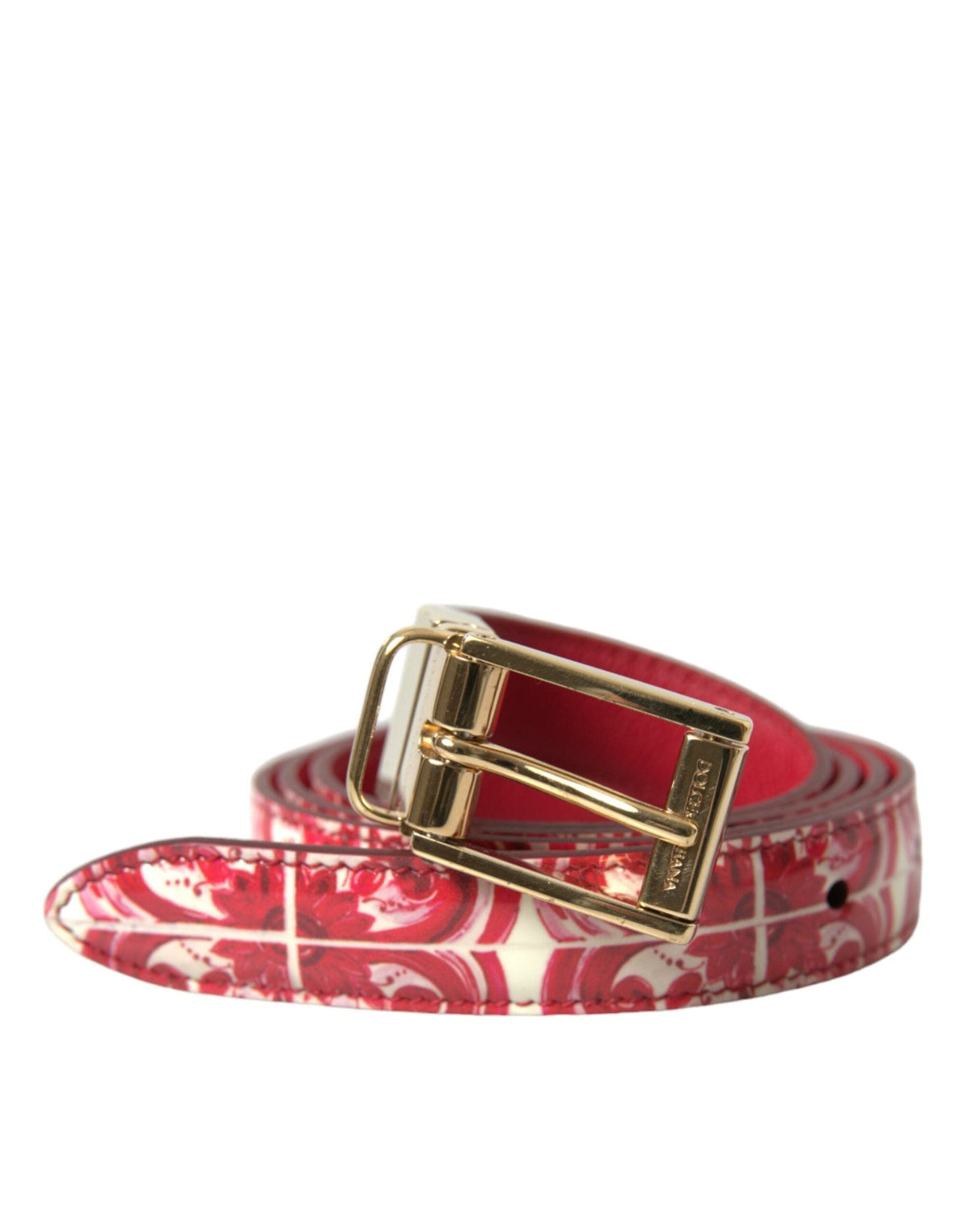 Ceinture élégante en cuir de veau rouge Dolce &amp; Gabbana