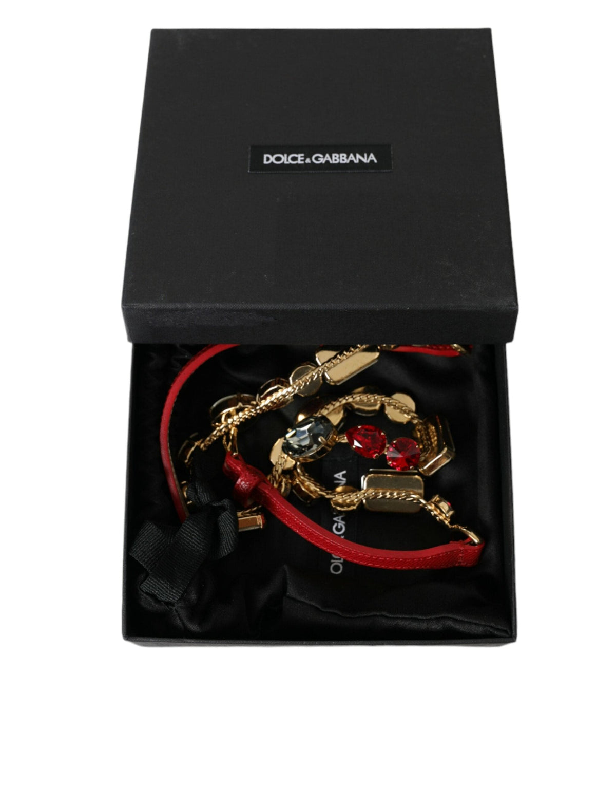 Ceinture à boucle en cristal rouge éclatant Dolce &amp; Gabbana