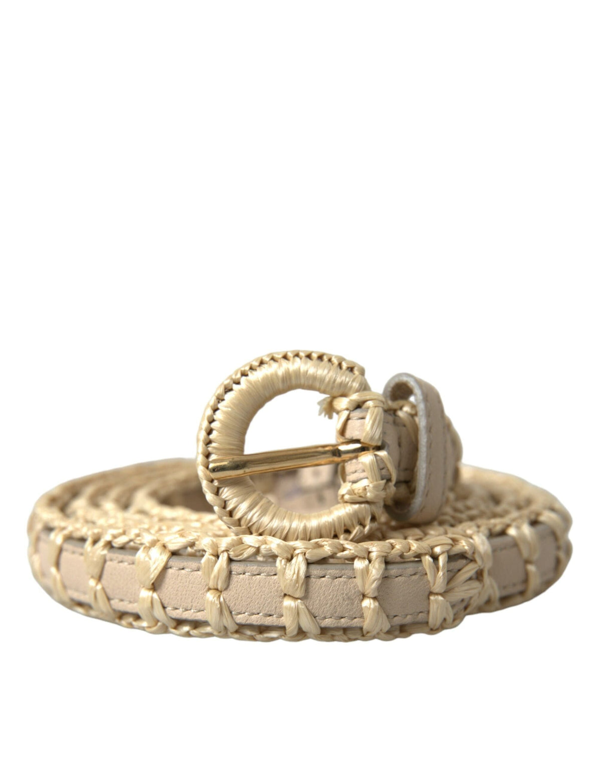 Ceinture élégante en cuir beige Dolce &amp; Gabbana