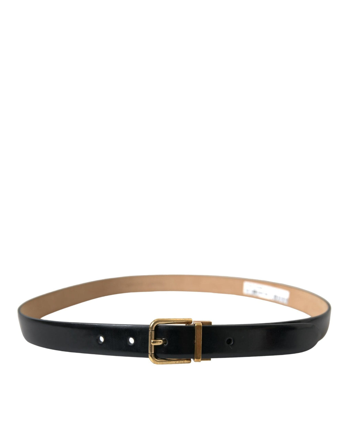 Ceinture élégante en cuir noir Dolce &amp; Gabbana avec boucle à logo