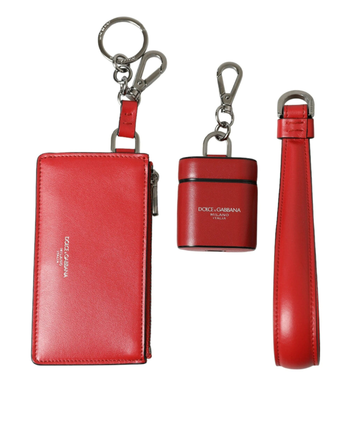 Estuche elegante de cuero rojo para Airpods de Dolce &amp; Gabbana