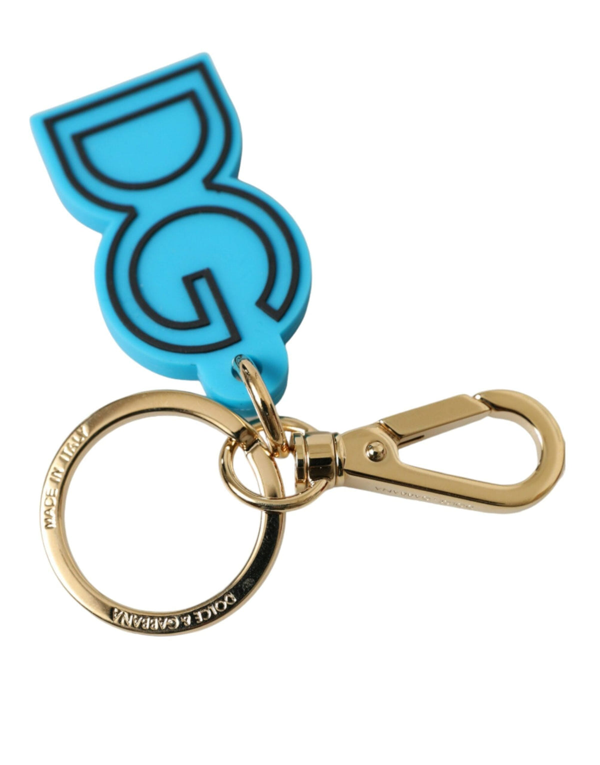 Dolce & Gabbana Elegant Blue Gold Keychain Accessory